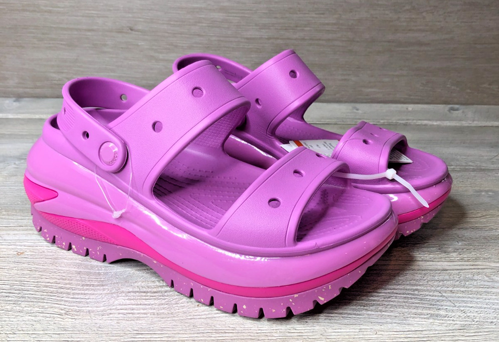 Unisex Size M6/W8 Crocs Mega Crush Sandals Pink Perforated Comfort